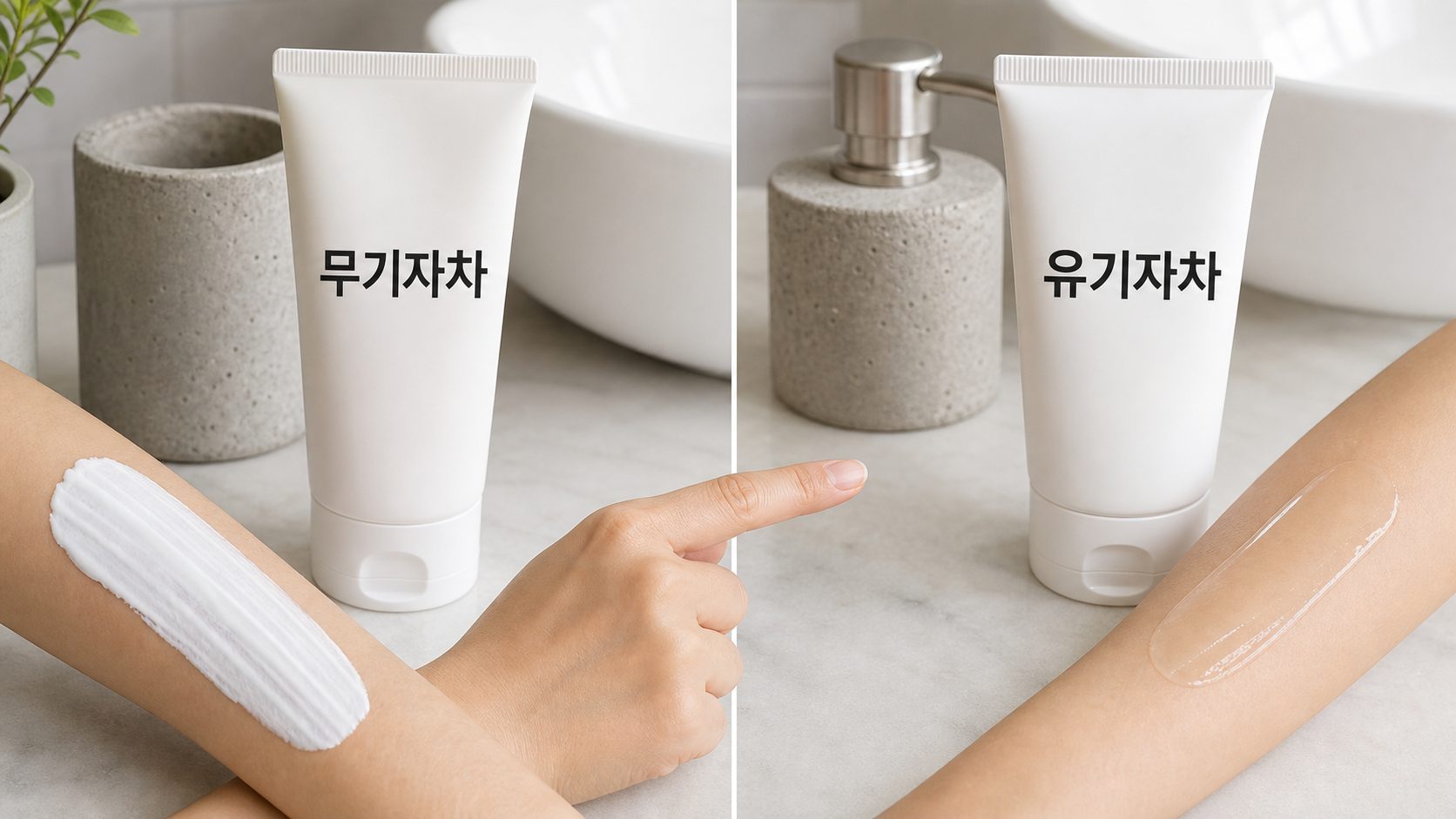 무기자차와 유기자차 선크림 차이점 비교 및 선택 기준 — 선크림유기자차