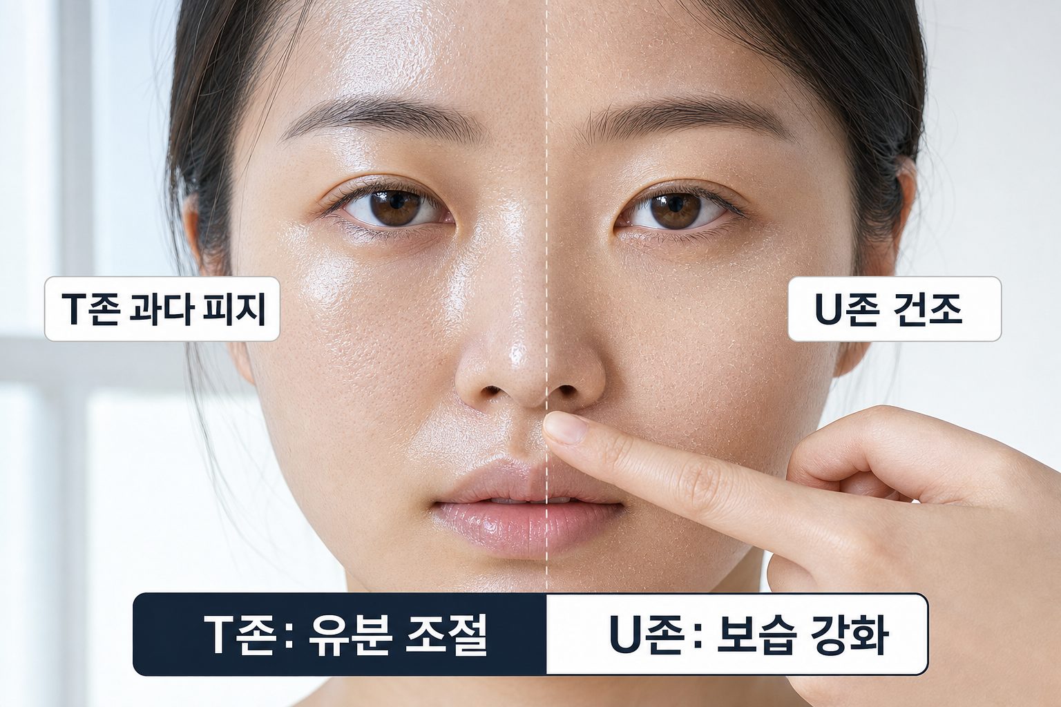 복합성 피부 화장 뜨는 이유와 T존·U존 관리법 비교