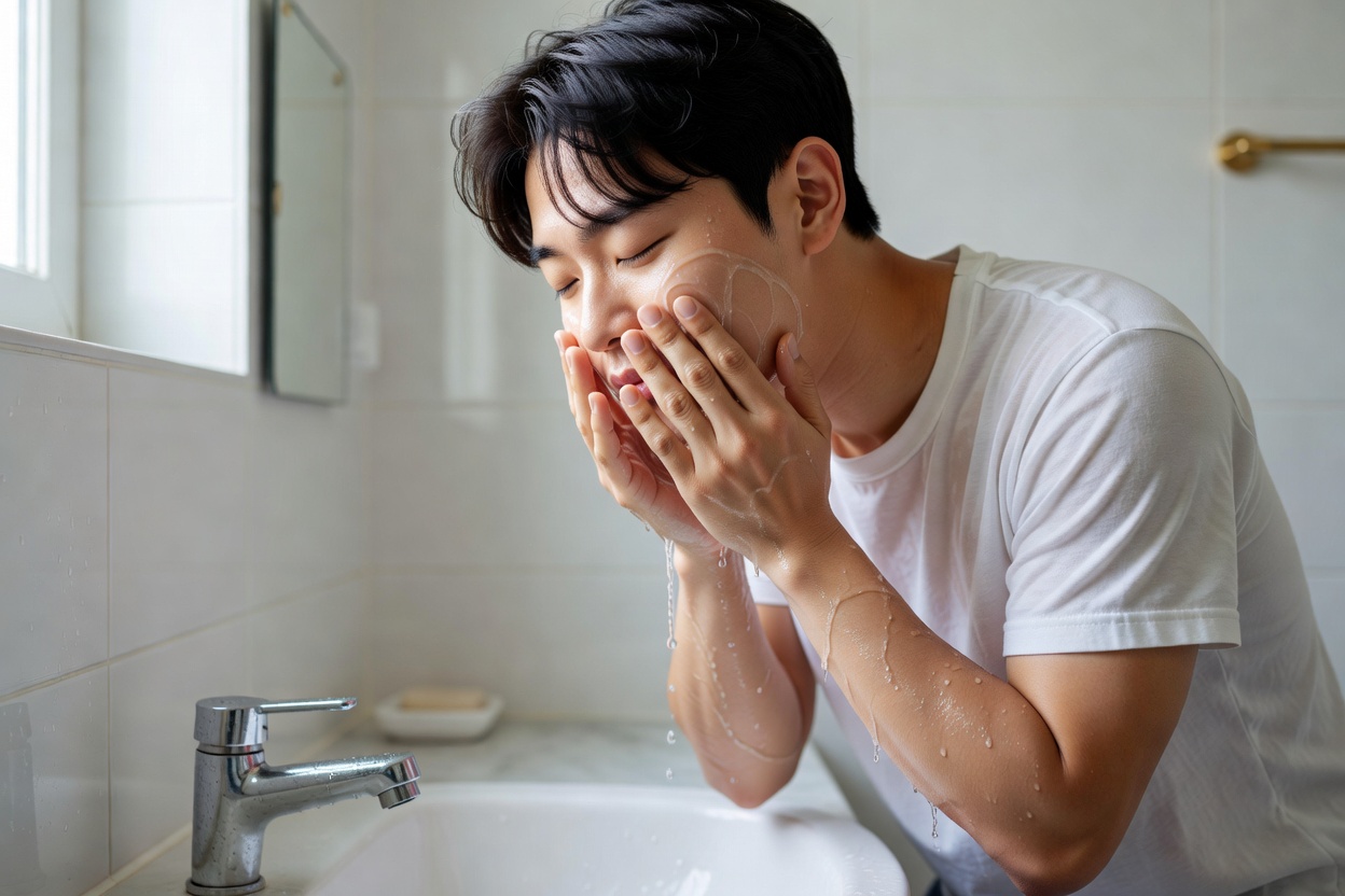 얼굴 모공 관리에서 손으로 짜는 습관을 피하는 올바른 세안법