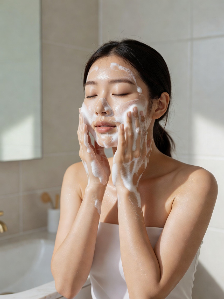 다이소 슬리핑팩 바른 후 다음날 세안하는 느낌