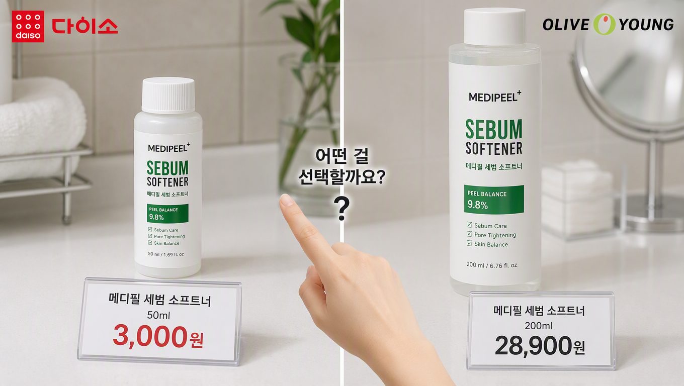 다이소 피지연화제 주기와 메디필 비교